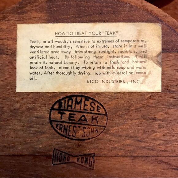 ERNEST SOHN Siamese Teak Stacking Bowls - Picture 4 of 7